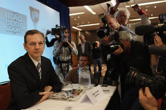 El fundador de Wikileaks, Julian Assange, durante una rueda de prensa en el hotel Park Plaza Hotel en octubre de 2010.