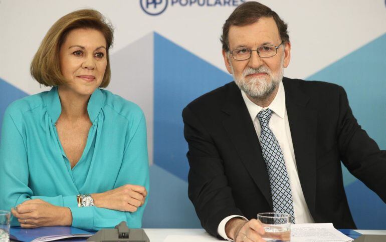 María Dolores de Cospedal y Mariano Rajoy.