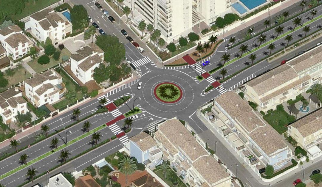 Imagen virtual de cómo será la carretera Nazaret-Oliva