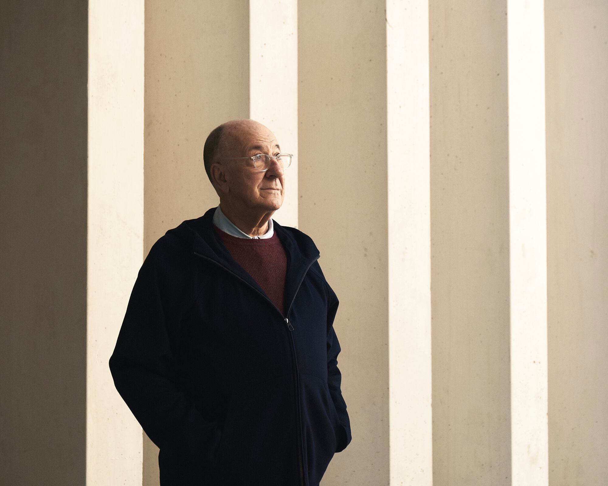 Caceres, Spain, January 14 2021. Portrait of José María Viñuela, curator of the Helga de Alvear Contemporary Art Museum.