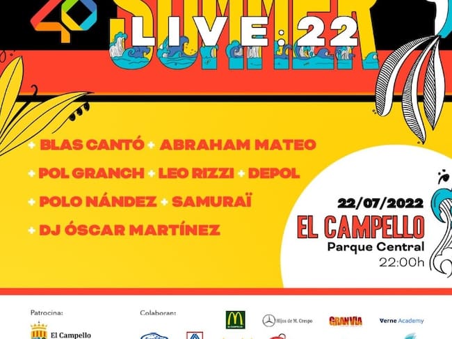 Cartel de concierto de Los 40 en El Campello