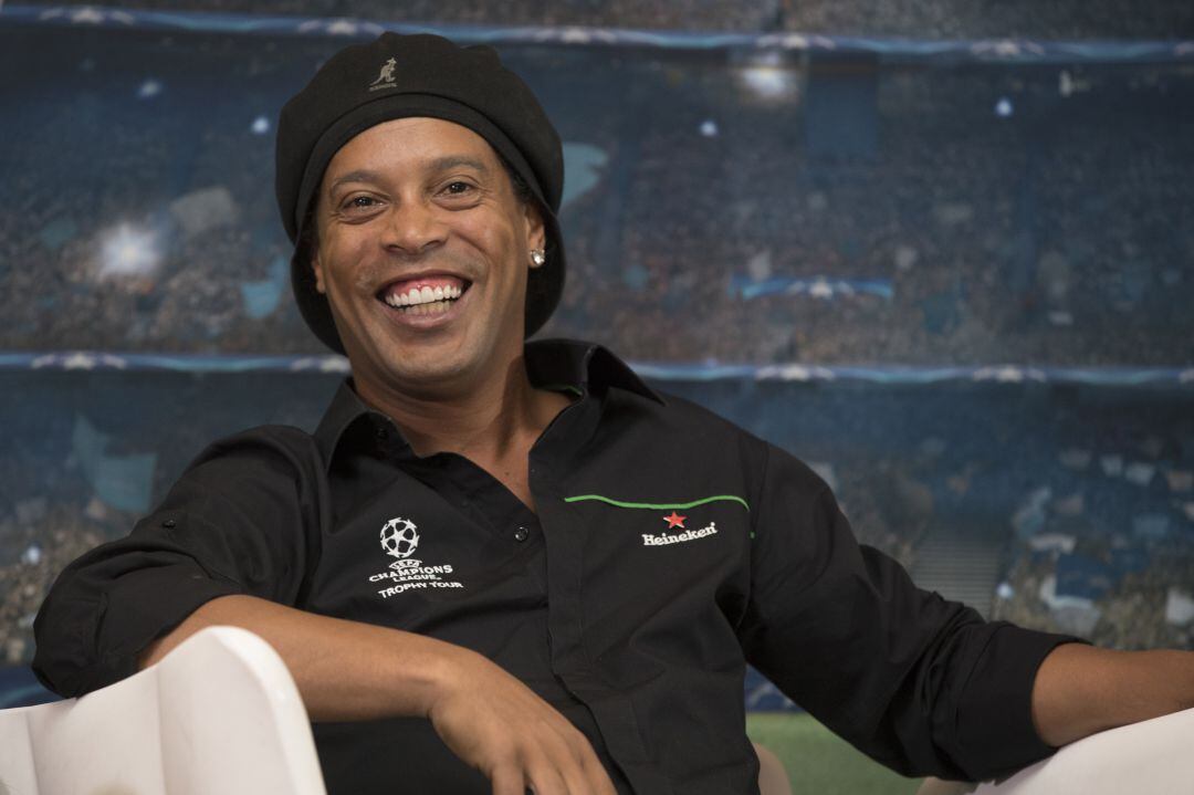 Ronaldinho, durante un acto publicitario