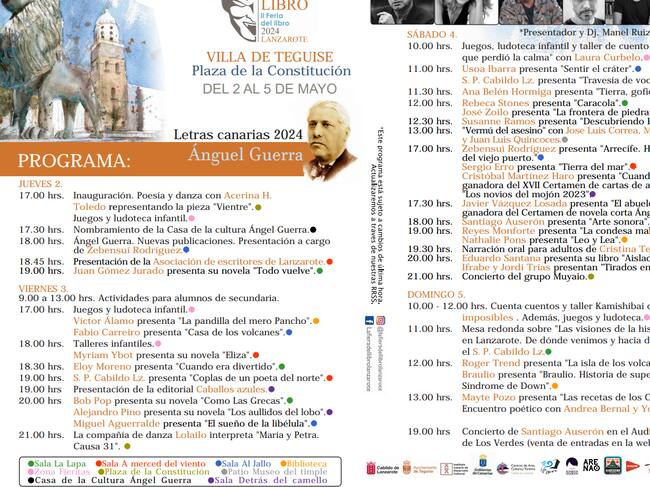 Programa de la II Fiera del Libro de Lanzarote