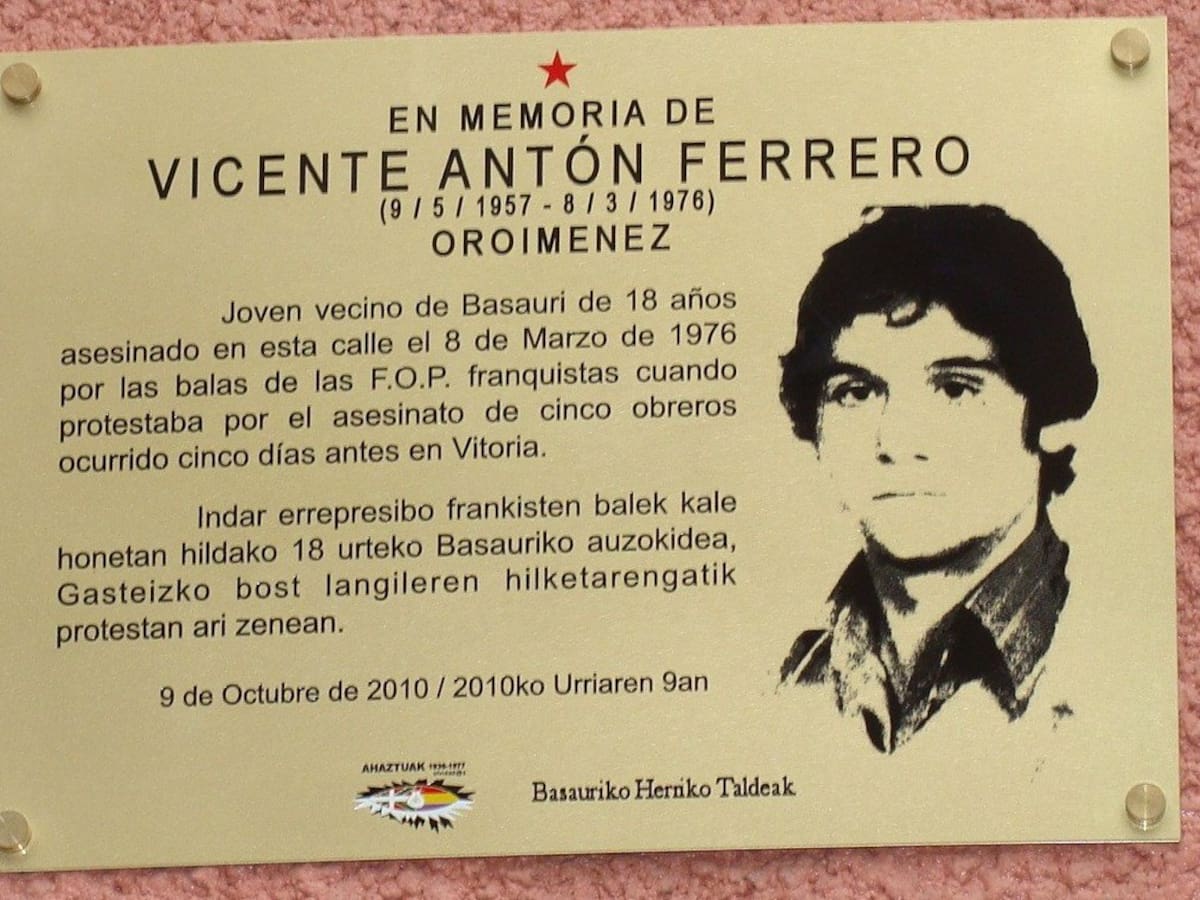 Cuando el eco de Vitoria llegó a Basauri: el asesinato de Vicente Antón Ferrero el 8 de marzo del 76