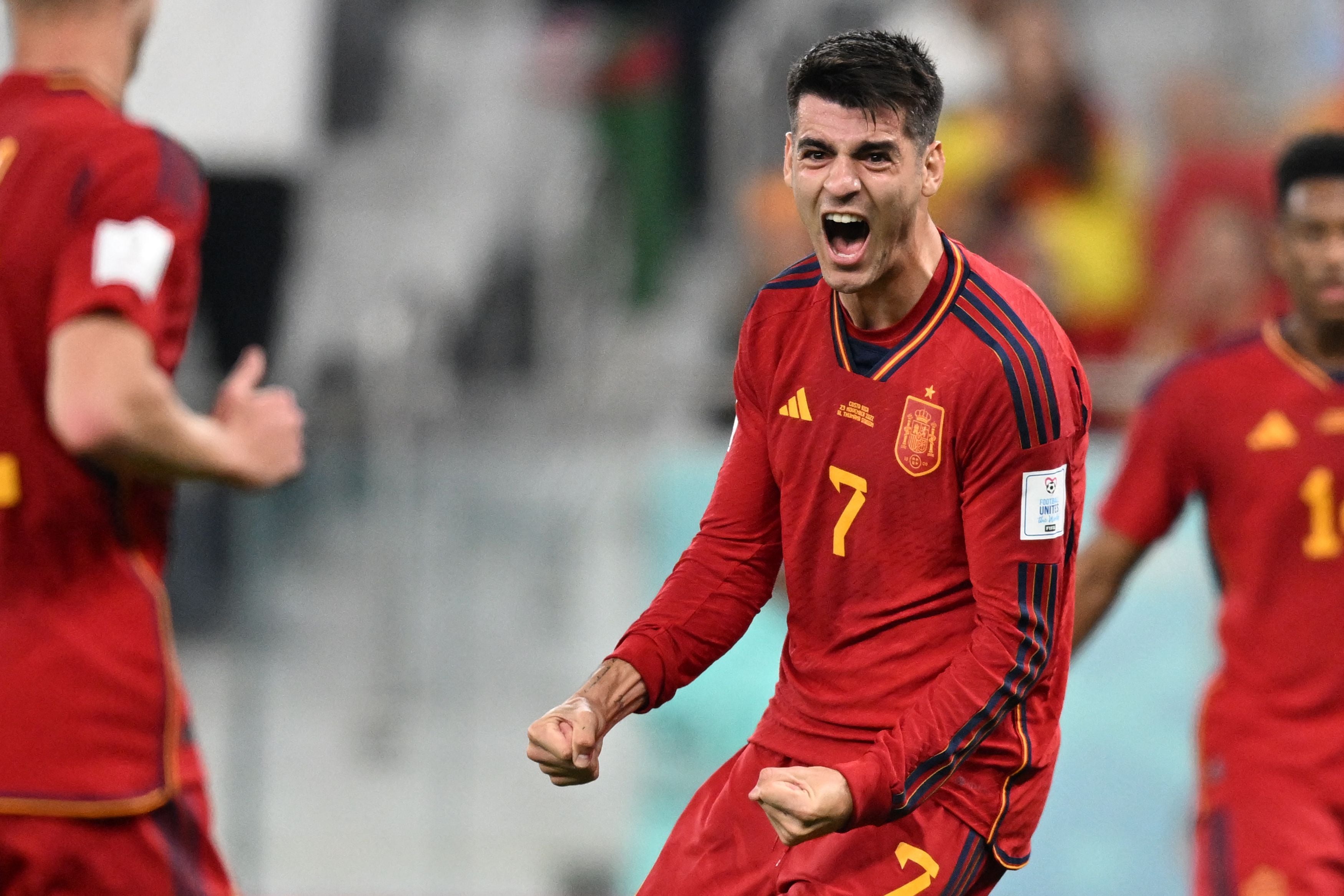 Álvaro Morata celebra su gol ante Costa Rica