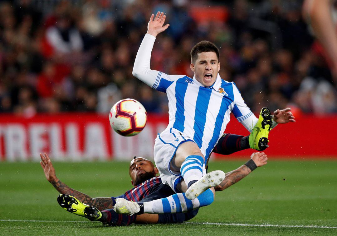 Zubedia se duele de una entrada sufrida en el Camp Nou