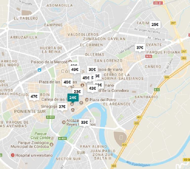 Las plataformas digitales ofertan miles de viviendas turísticas para alquilar en Córdoba.