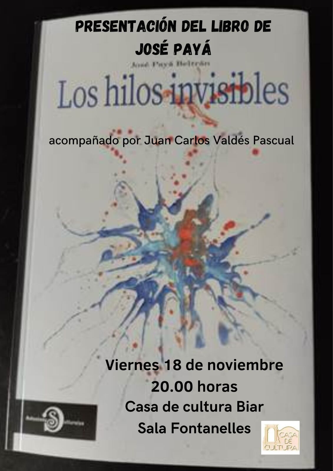 Cartel de la presentación del libro