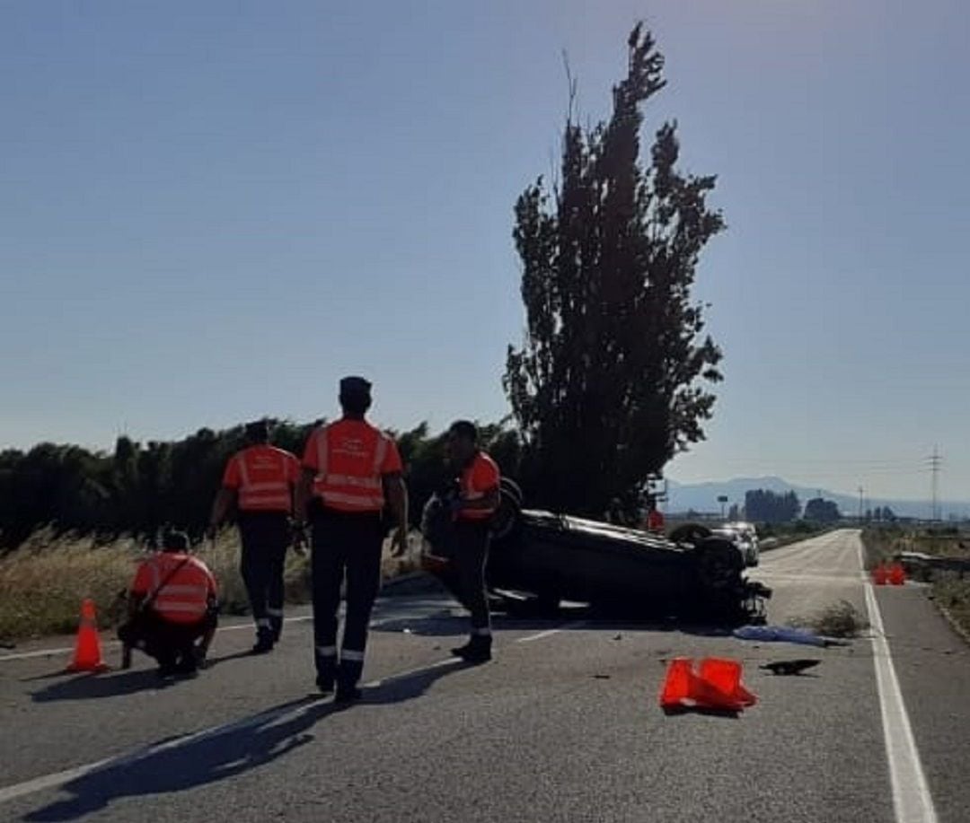 Accidente mortal en la carretera NA-5200, a la altura de Ablitas (Navarra)