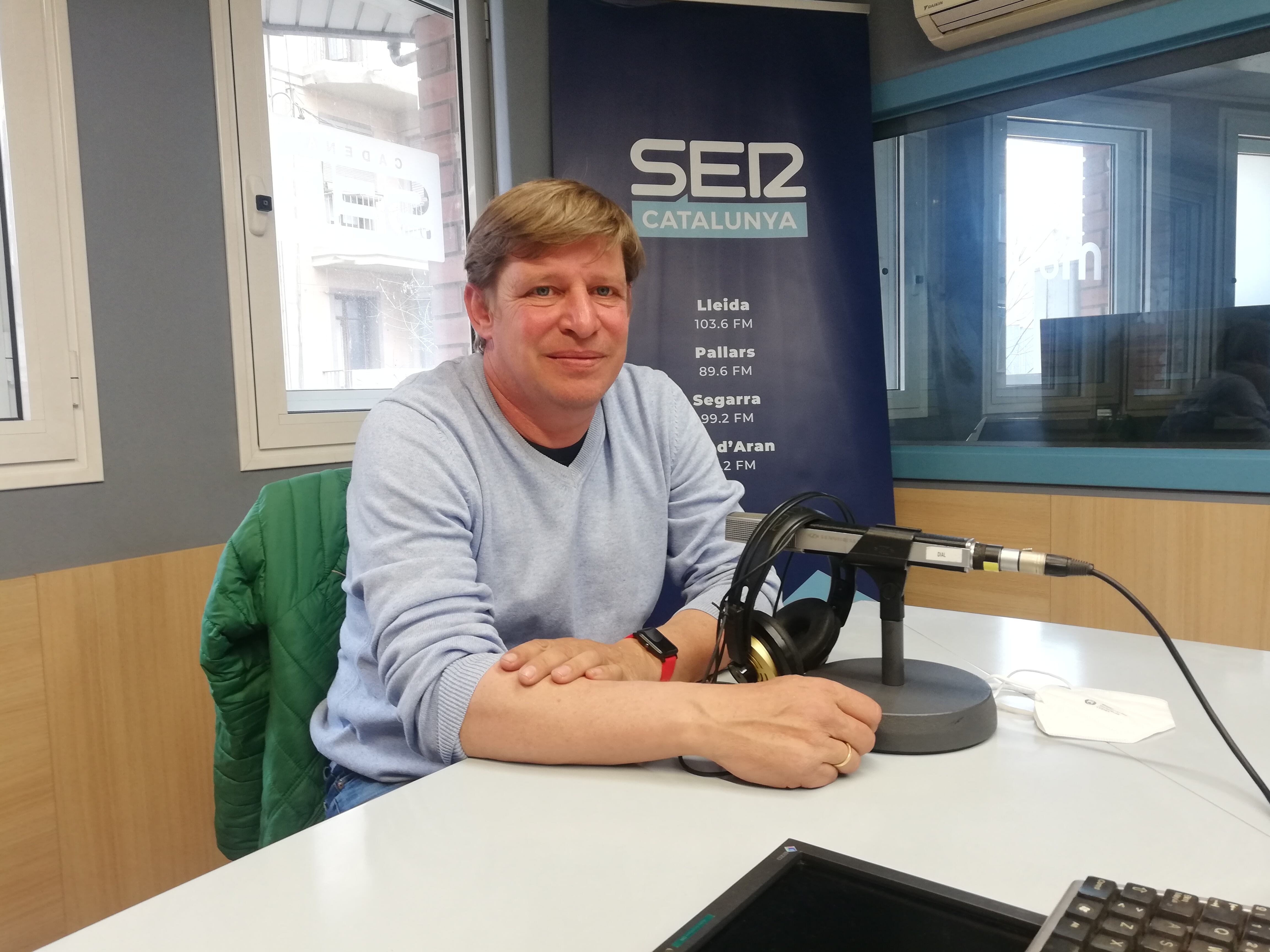 Joel Arbonés en un moment de l'entrevista a l'Aquí Lleida de Ràdio Lleida.