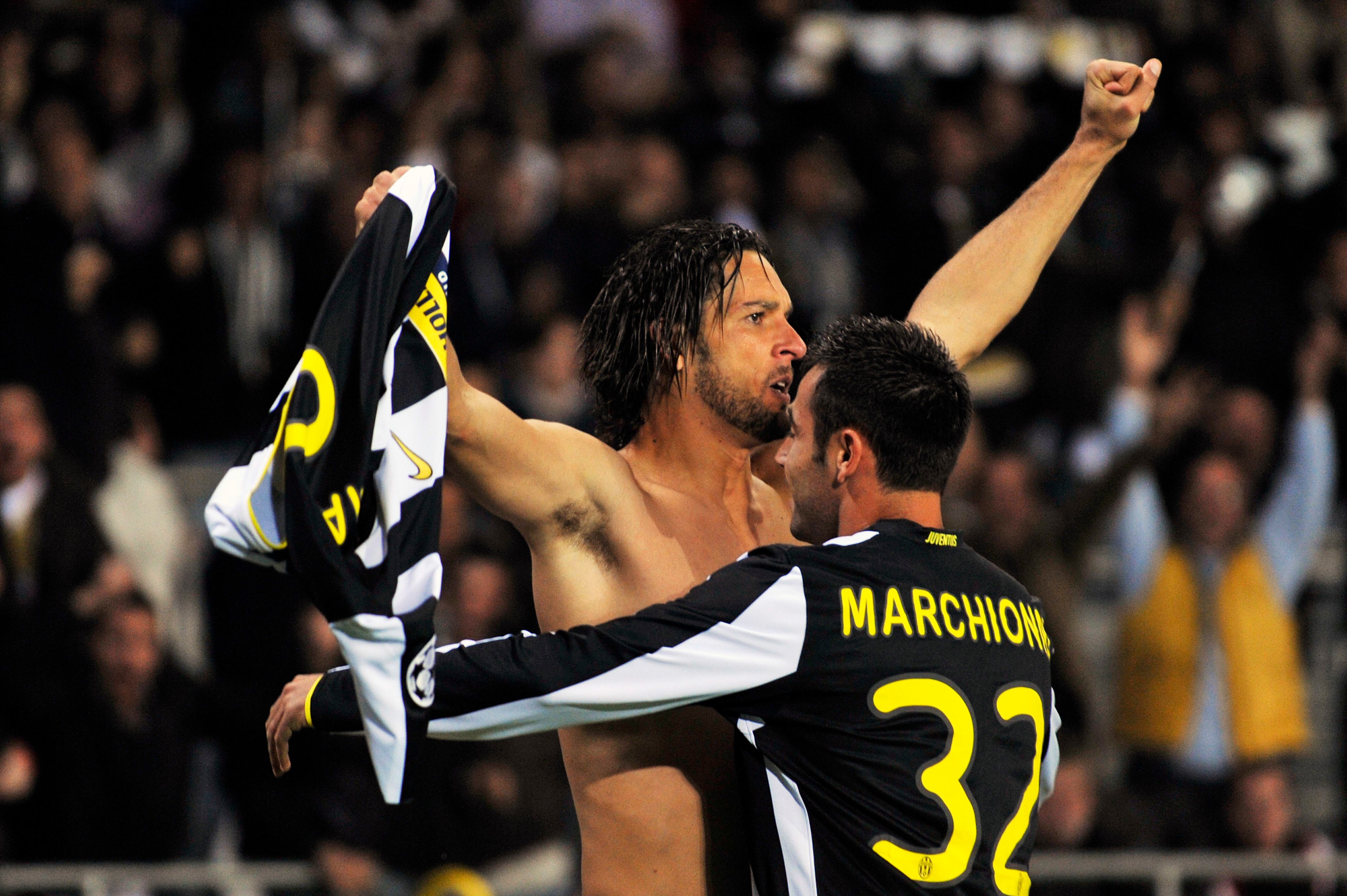Amauri celebra su gol al Real Madrid con la Juventus