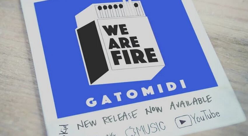 Portada del single &#039;We are fire&#039; del grupo Gatomidi de Mota del Cuervo (Cuenca).