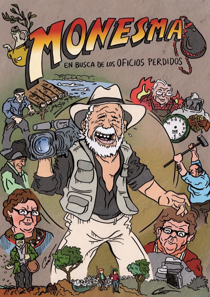 Ilustración sobre Eugenio Monesma como Indiana Jones