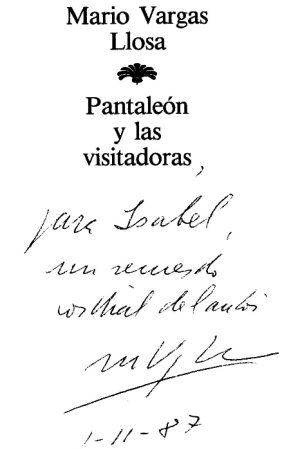 Dedicatoria de Vargas Llosa.