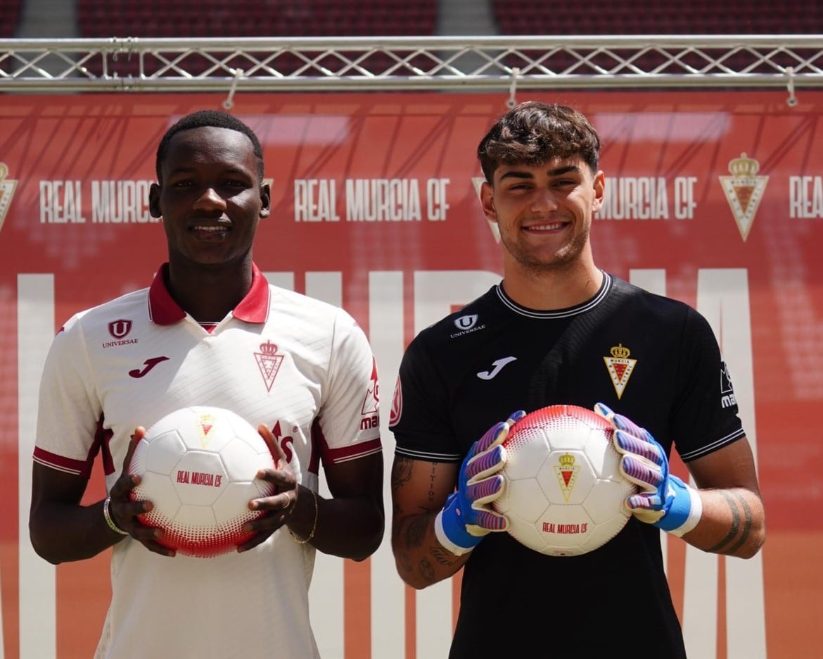 Sekou y Diego Piñeiro, presentados con el Real Murcia