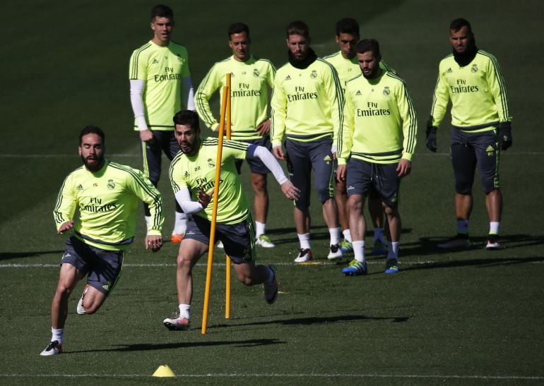 Los jugadores del Real Madrid se entrenan en Valdebebas