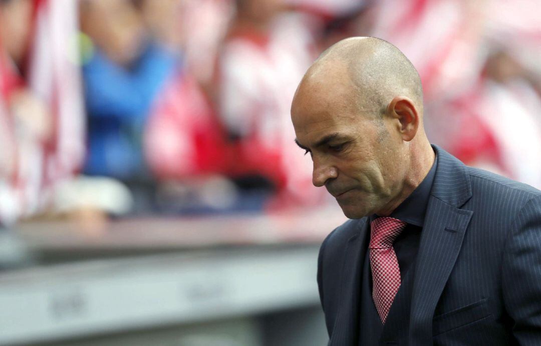 El entrenador del Rayo Vallecano, Paco Jémez durante el partido de la trigésima segunda jornada de Primera División.