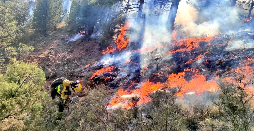 Las BRIF de Daroca en el incendio de Corbalán