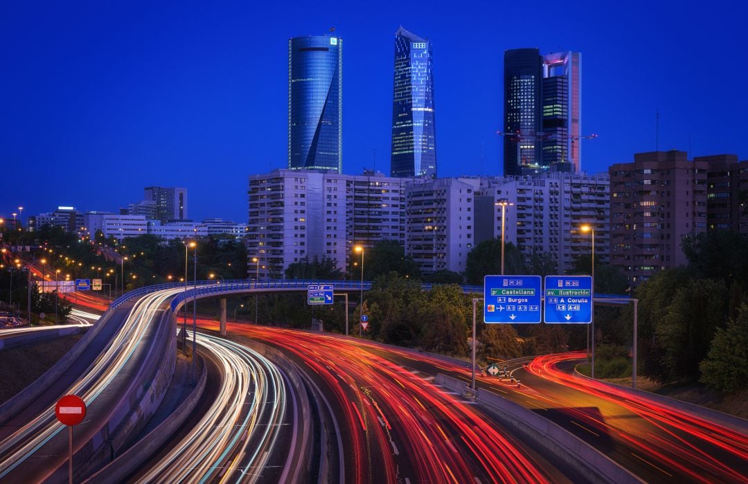 Carretera de la M-30 en Madrid.