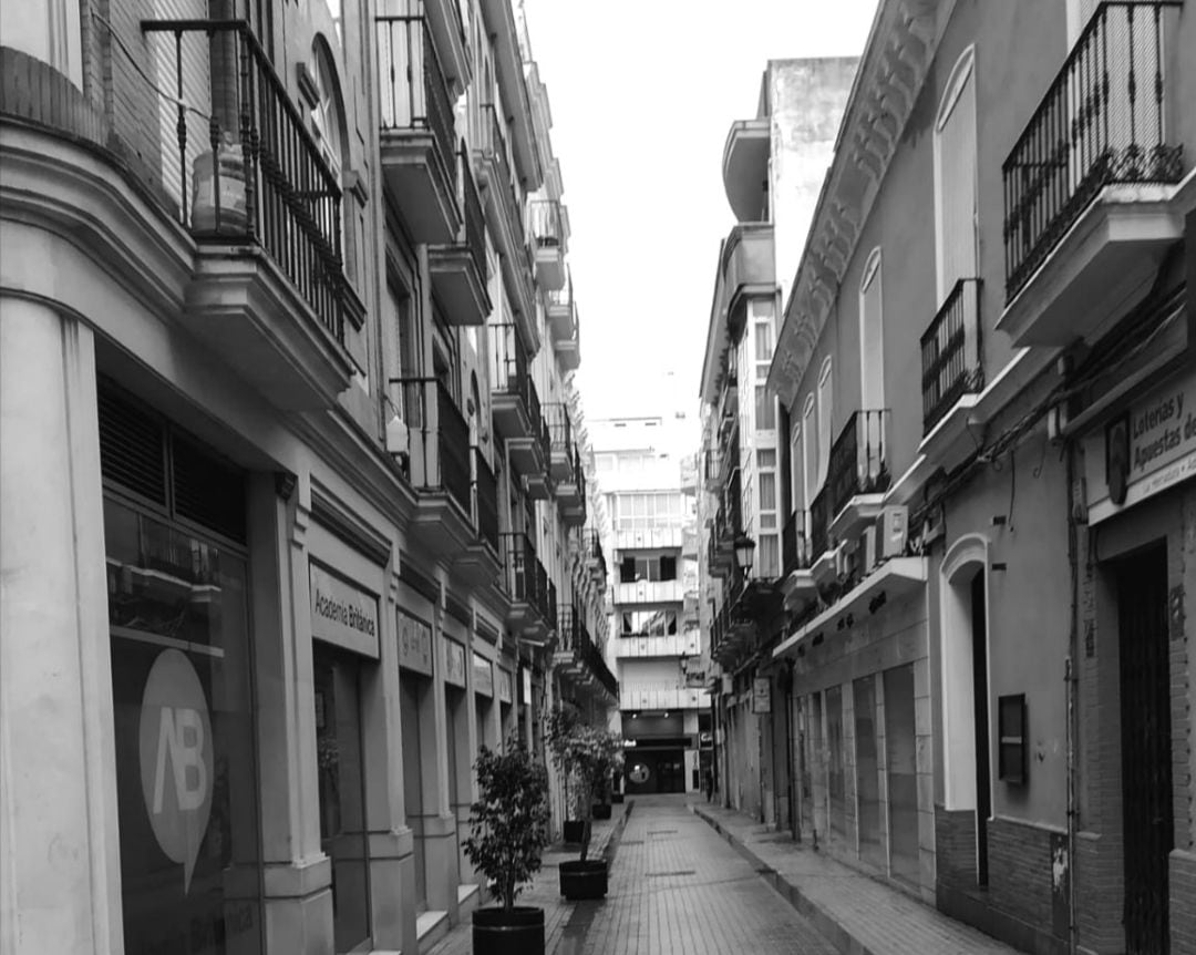 Calle Hernán Cortés (Huelva) Foto cedida por el escritor onubense Diego Lopa