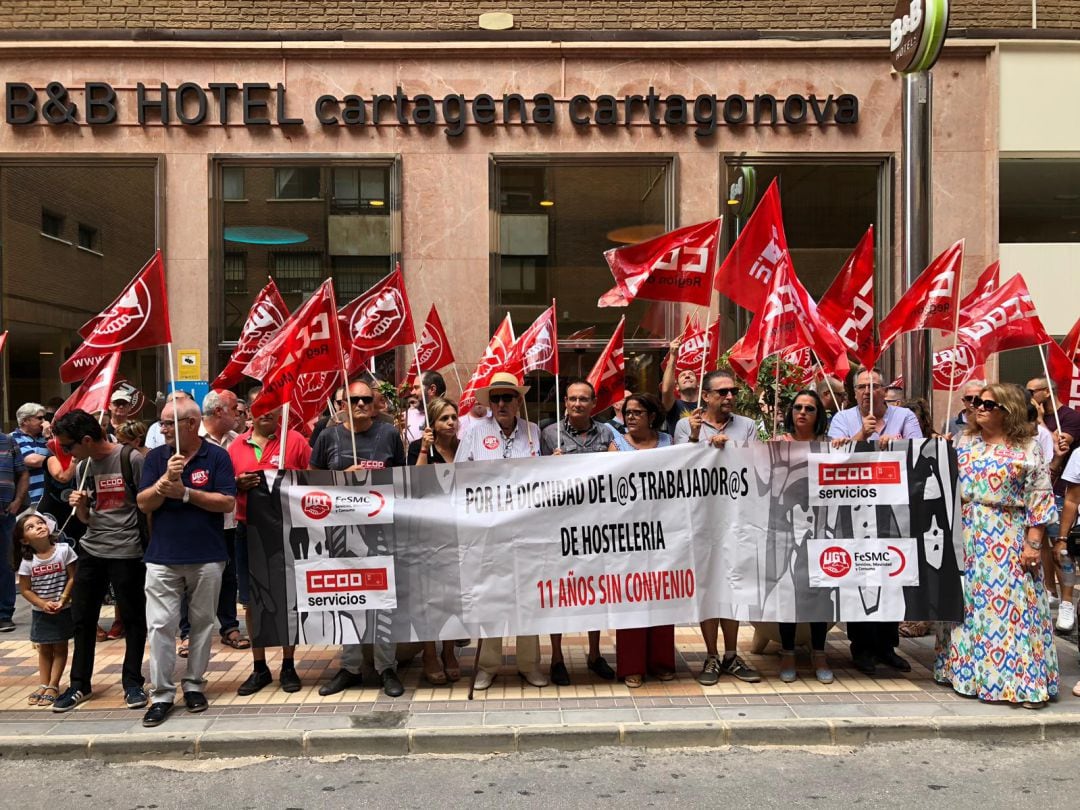 Manifestación en Cartagena de los trabajadores de hostelería