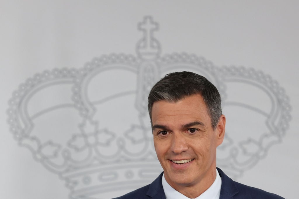 Pedro Sánchez, durante una rueda de prensa.