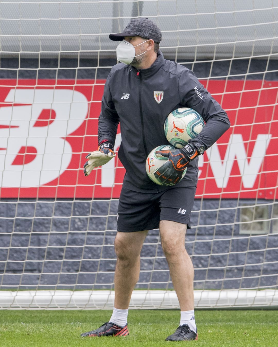 Aitor Iru, en un entrenamiento del Athletic Club