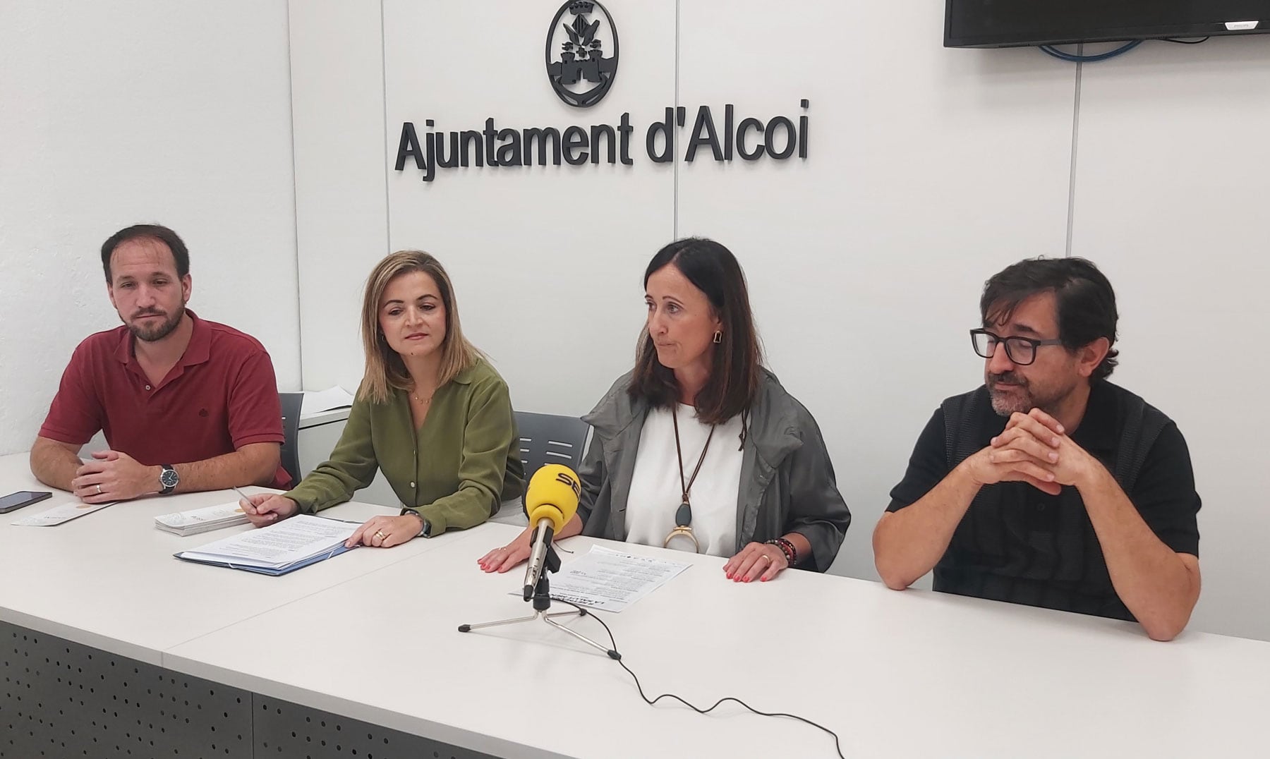 Quico Fenollar, María Pérez, Aroa Mira y Santi Blanes, durante la presentación de las actividades de la Semana de la Salud Mental