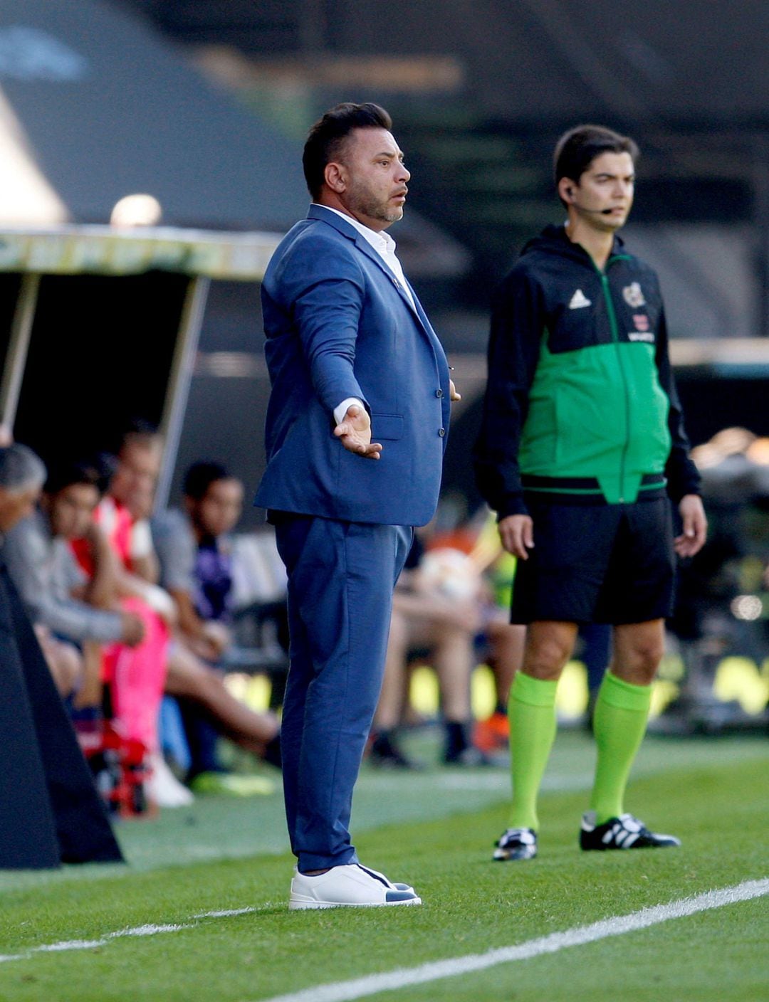 Antonio Mohamed dirige un partido del Celta en Balaídos