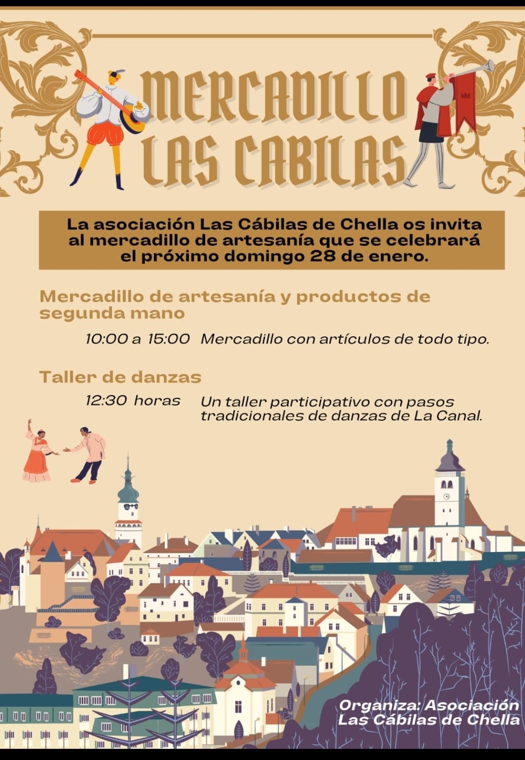 Cartel anunciador del mercadillo de Las Cábilas