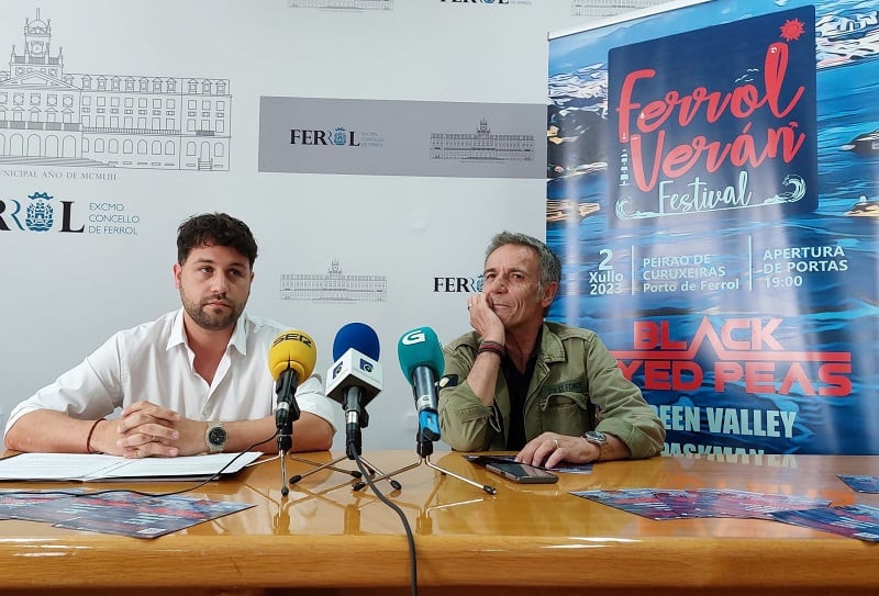 Arán López y Maxi López en rueda de prensa (foto: Concello Ferrol)