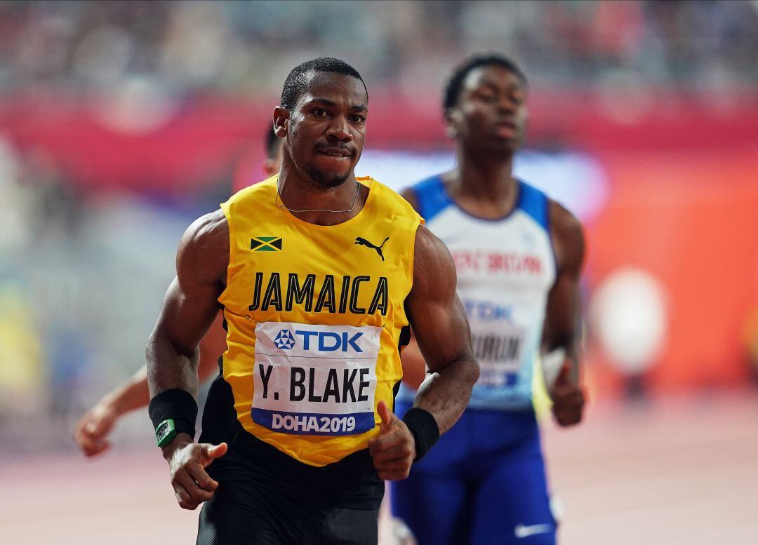 Yohan Blake durante una prueba del Mundial de Doha