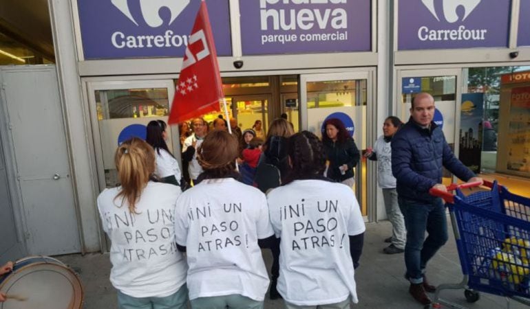 Las trabajadoras durantye una de sus concentraciones