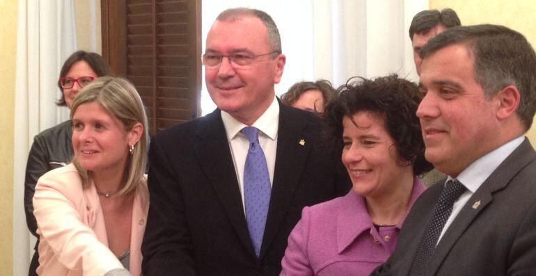 D'esquerra a dreta, Neomí Llauradó, Carles Pellicer, Montserrat Vilella i Jordi Cervera.