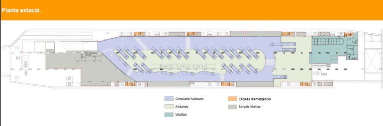 El plànol de la futura estació soterrada d&#039;autobusos de Girona.