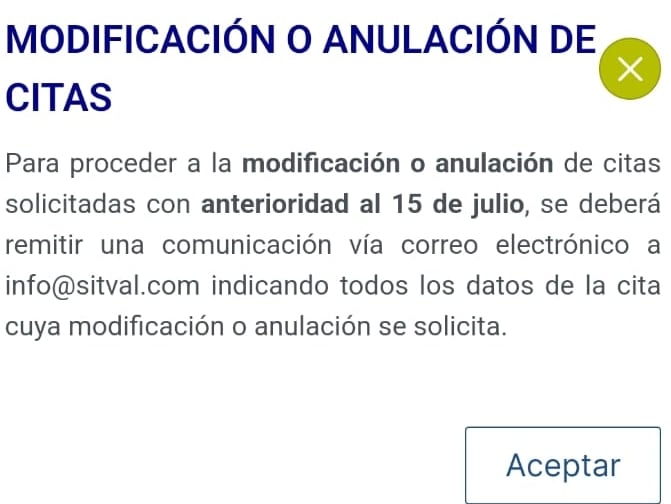 SITVAL habilita un procedimiento para anular o modificar citas para la ITV cerradas con el sistema anterior que es incompatible con el nuevo