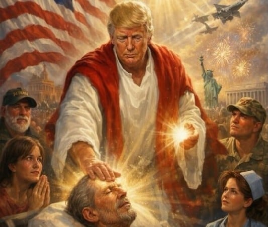 Trump comparte una imagen de sí mismo en la que se representa como Jesucristo tras sus críticas al papa 
