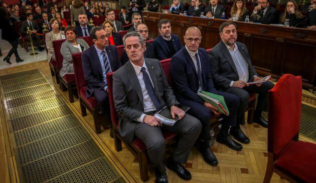 Los acusados en el banquillo del Tribunal Supremo.