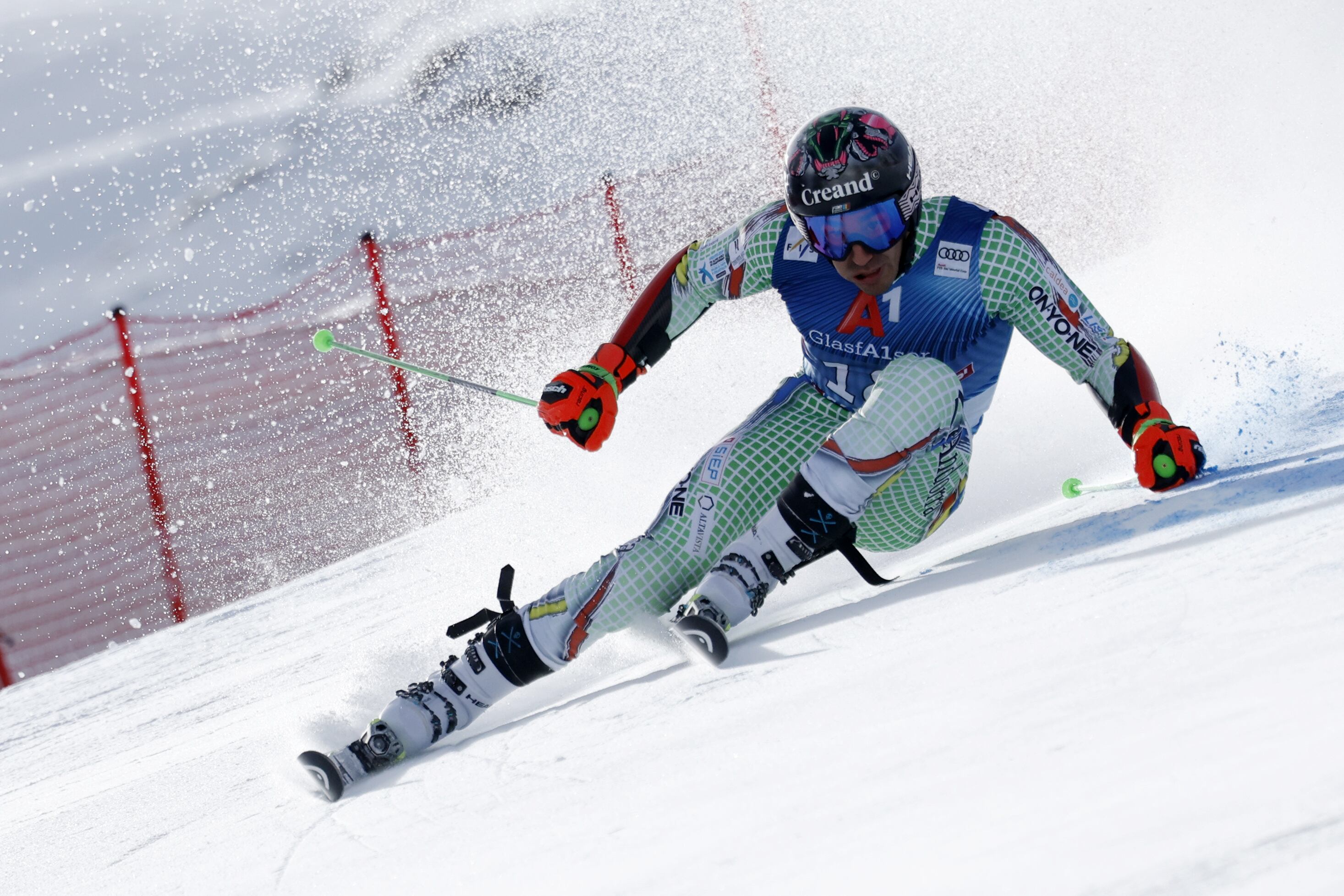 Joan Verdú a la primera mànega de la Copa del Món de gegant de Sölden.