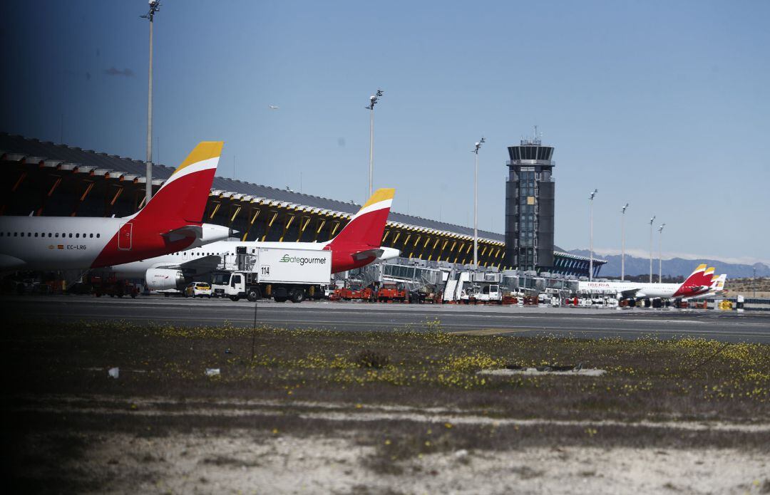 Aviones de Iberia en el aeropuerto de Barajas.