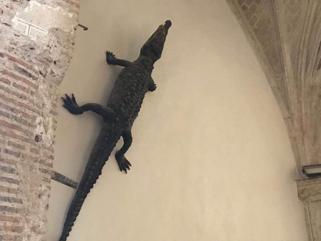 Imagen del lagarto, situado en la Iglesia de Viso del Marqués (Ciudad Real)