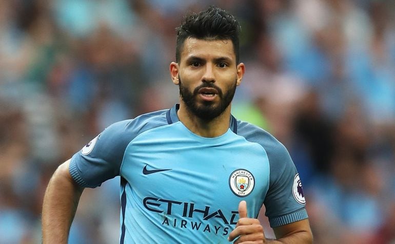 Sergio Agüero, durante el partido frente al West Ham en el Etihad Stadium.