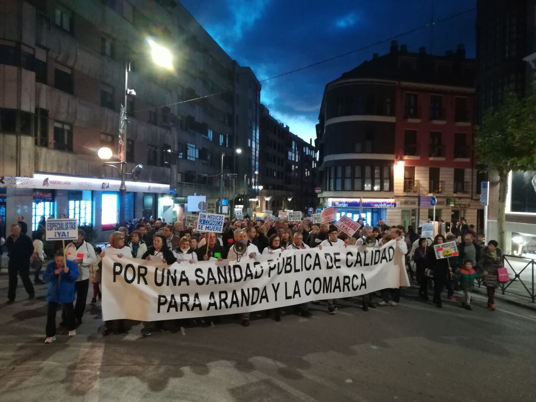 Imagen de archivo de la manifestación celebrada en Aranda en noviembre de 2018