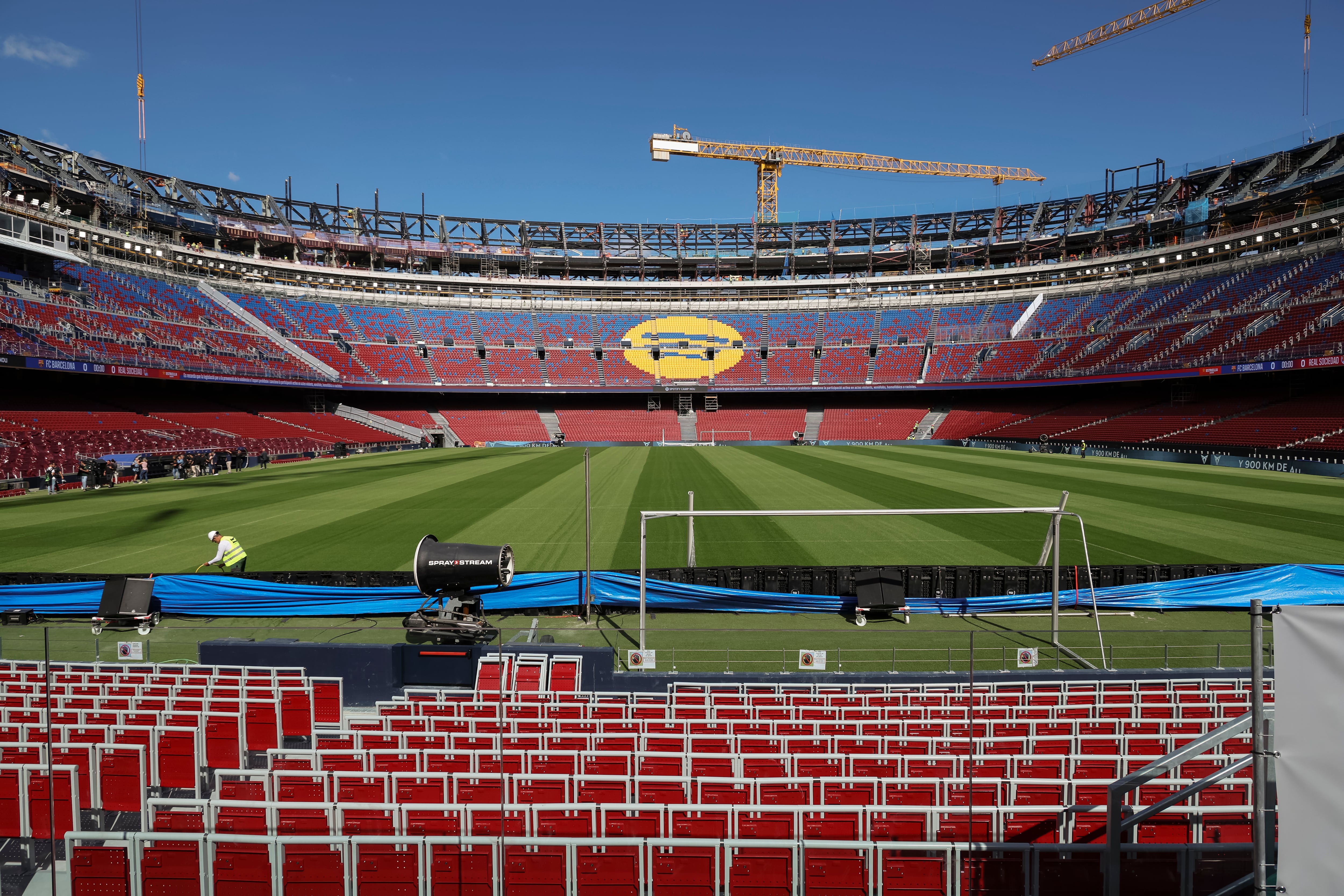 Imagen del Camp Nou durante las obras