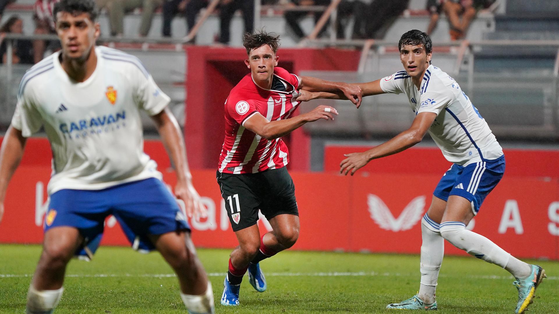 Luis Bilbao durante un partido con el filial del Athletic.