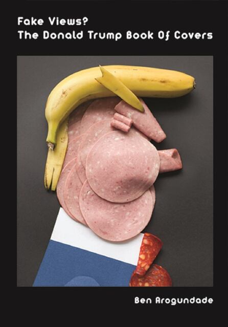 El rostro de Trump en un &#039;collage&#039; realizado con mortadela, una banana, chorizo y cartulina