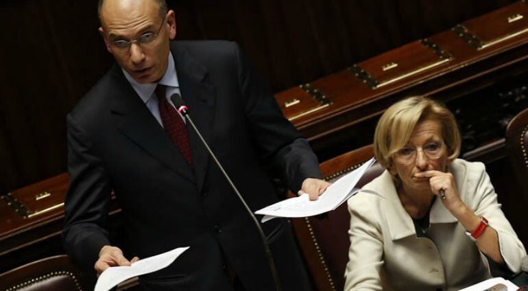 El ex primer ministro italiano, Enrico Letta, junto a Emma Bonino