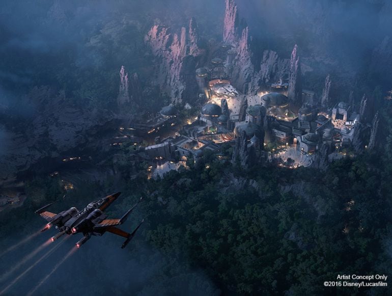 Recreación de &quot;Star Wars Land&quot; que abrirá sus puertas en 2019.