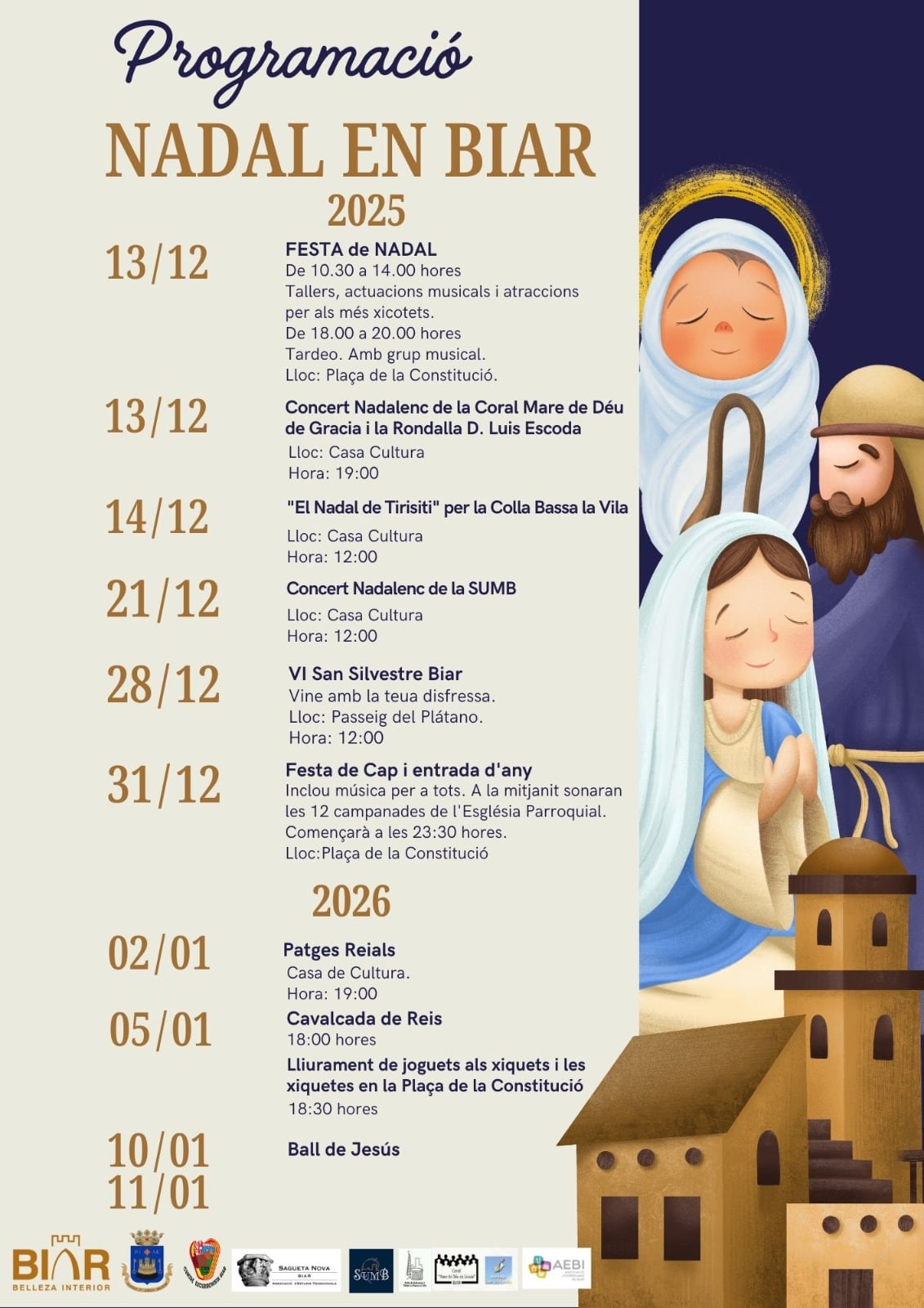 Programación de las fiestas de Navidad