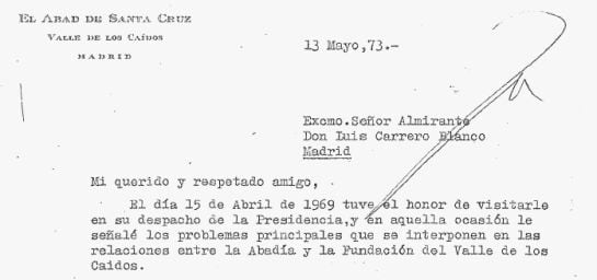 FOTOGALERÍA | Aquí puedes leer las cartas cruzadas entre el abad y Carrero Blanco.